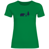 Damen T-Shirt – Bär am Lagerfeuer
