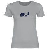 Damen T-Shirt – Bär am Lagerfeuer