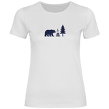 Damen T-Shirt – Bär am Lagerfeuer