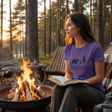 Damen T-Shirt – Bär am Lagerfeuer
