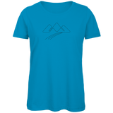 Damen T-Shirt Bergsilhouette – Line Art