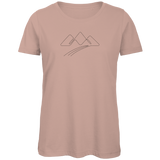 Damen T-Shirt Bergsilhouette – Line Art
