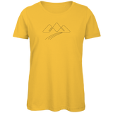 Damen T-Shirt Bergsilhouette – Line Art