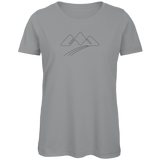 Damen T-Shirt Bergsilhouette – Line Art