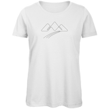 Damen T-Shirt Bergsilhouette – Line Art