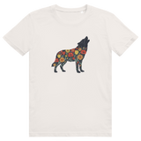 Wolf Frühling T-Shirt – Wildblumen Silhouette | Bio Herren