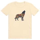 Wolf Frühling T-Shirt – Wildblumen Silhouette | Bio Herren