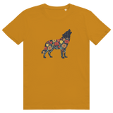 Wolf Frühling T-Shirt – Wildblumen Silhouette | Bio Herren