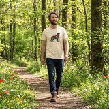 Wolf Frühling T-Shirt – Wildblumen Silhouette | Bio Herren