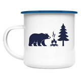 WildfireInfinity Emaille Tasse – Bär am Lagerfeuer