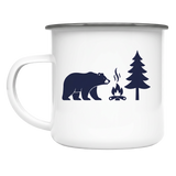 WildfireInfinity Emaille Tasse – Bär am Lagerfeuer