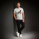 Wolf Frühling T-Shirt – Wildblumen Silhouette | Bio Herren