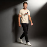Wolf Frühling T-Shirt – Wildblumen Silhouette | Bio Herren