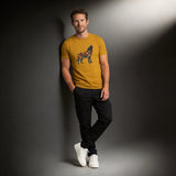 Wolf Frühling T-Shirt – Wildblumen Silhouette | Bio Herren